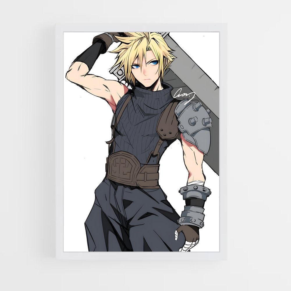 Poster Cloud strife Final – affiche Final Fantasy (vue 3)